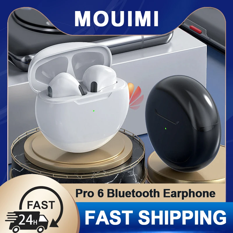 MOUIMI Pro 6, Hi-Fi Bluetooth-наушники в спортивном стиле с двойным HD-микрофоном