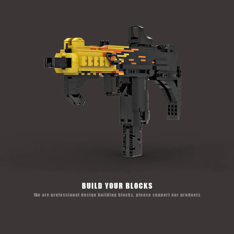 رشاش رشاش آلي UZI وحدات بناء رشاش MOC ، تقنية ، لعبة CSGO ، طوب بناء ، ألعاب ، هدية للصبيان الصغار ، #4
