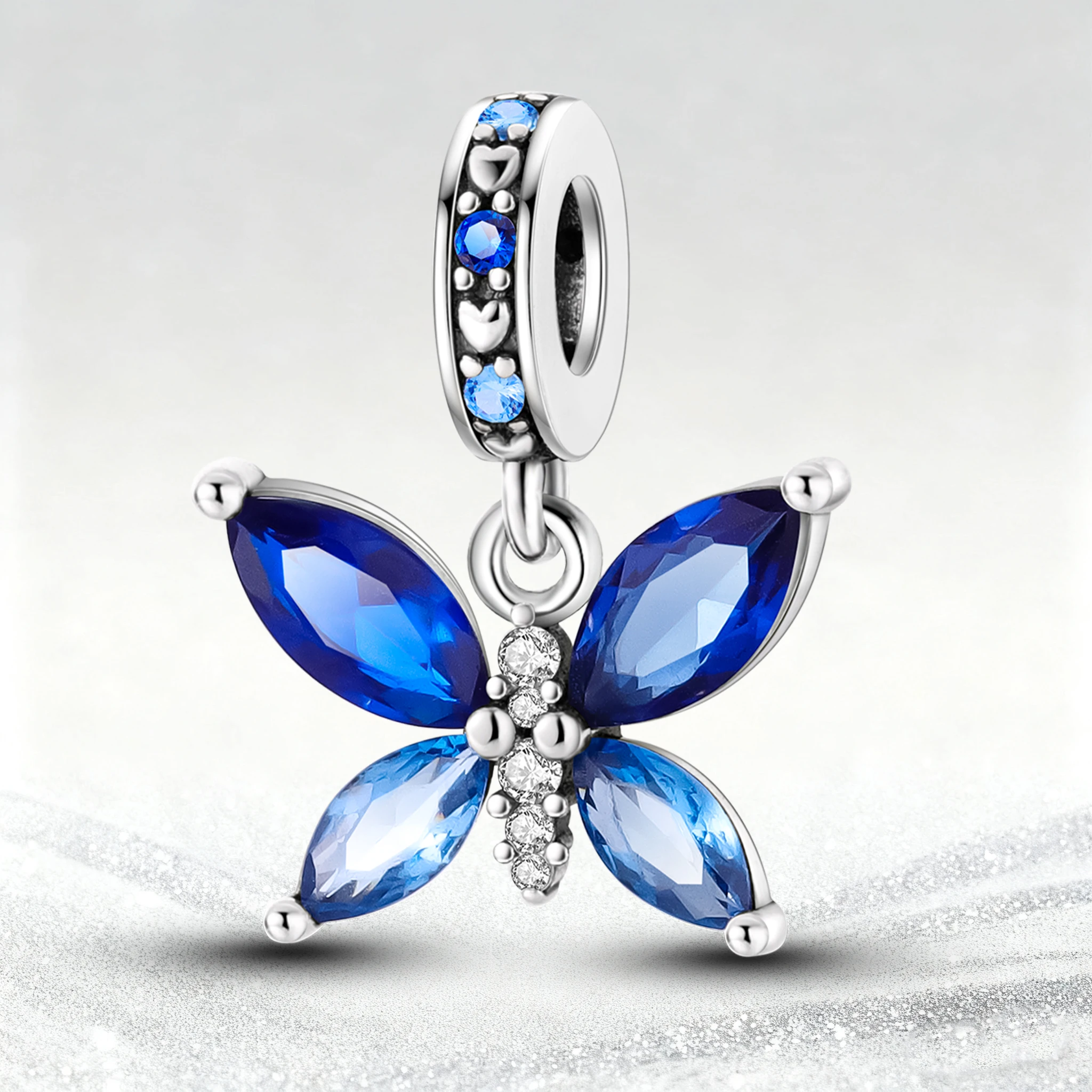 

Original Charm 925 Silver Blue Butterfly Fit Bracelet Diy Woman Pendant Fine Jewelry