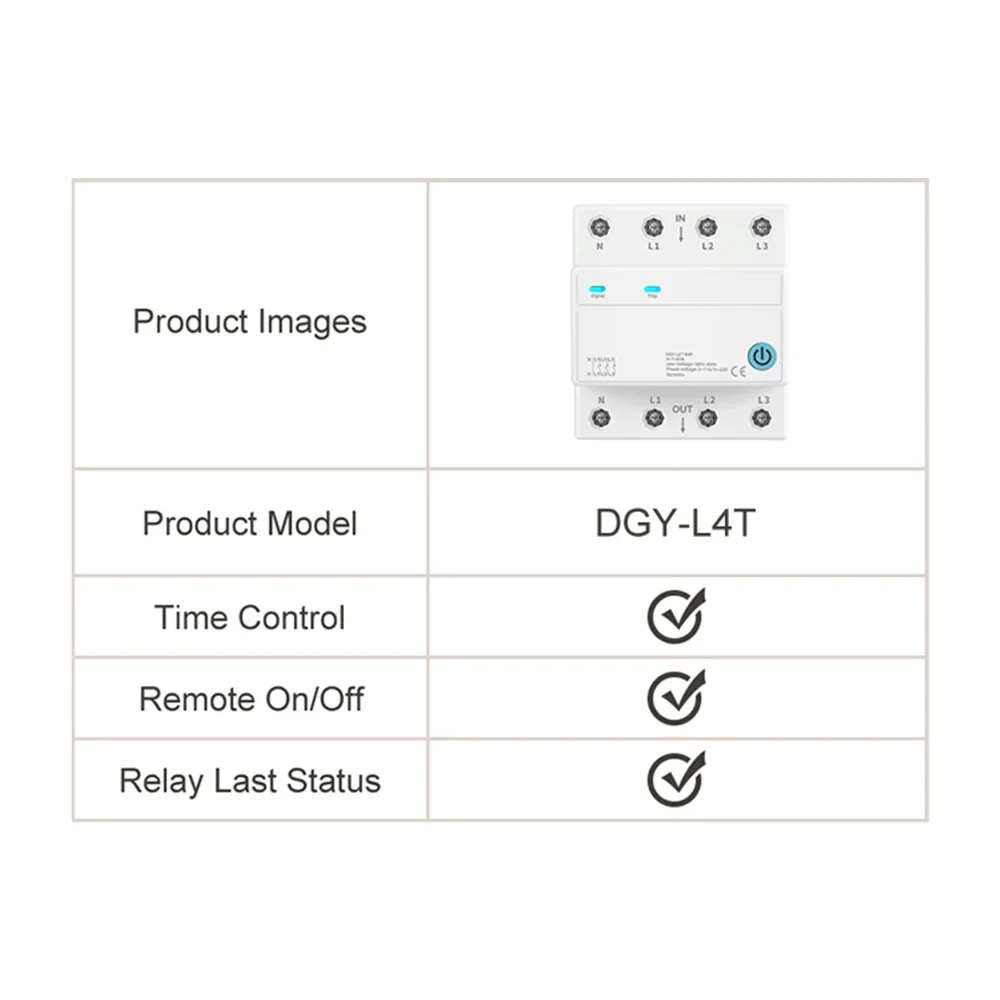 DIY GO DIN-Schienen-Schalter 4P 1-63A 3-phasig 4-adrig Tuya APP Fernbedienung Schalter Timer Countdown Intelligenter Schutzschalter mit Sprachsteuerung – Detail 11