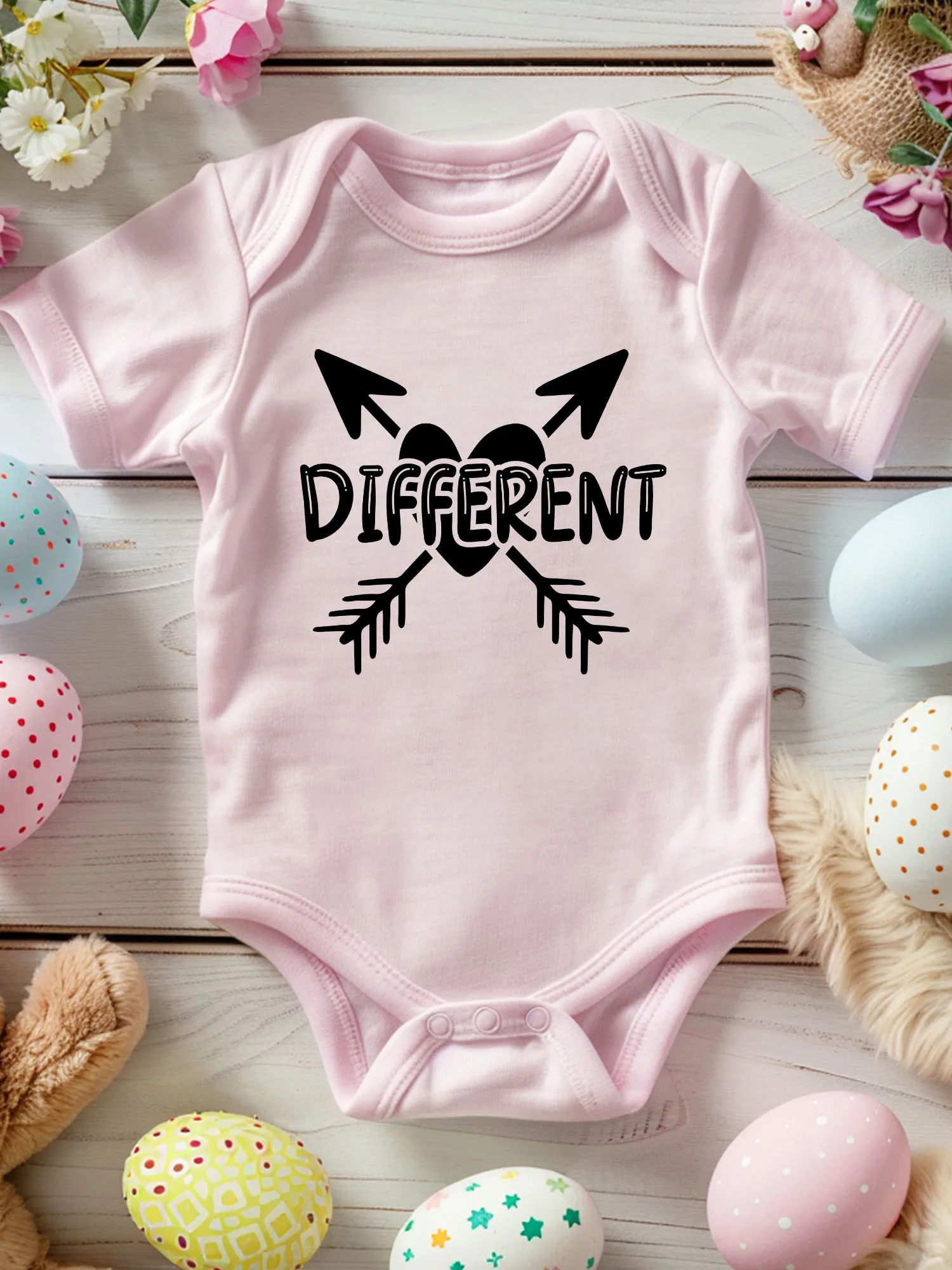 

Different Unisex Baby Crawling Suit, 100% Cotton Soft Onesie, All-Season Wear Pink Bodysuit 190GSM