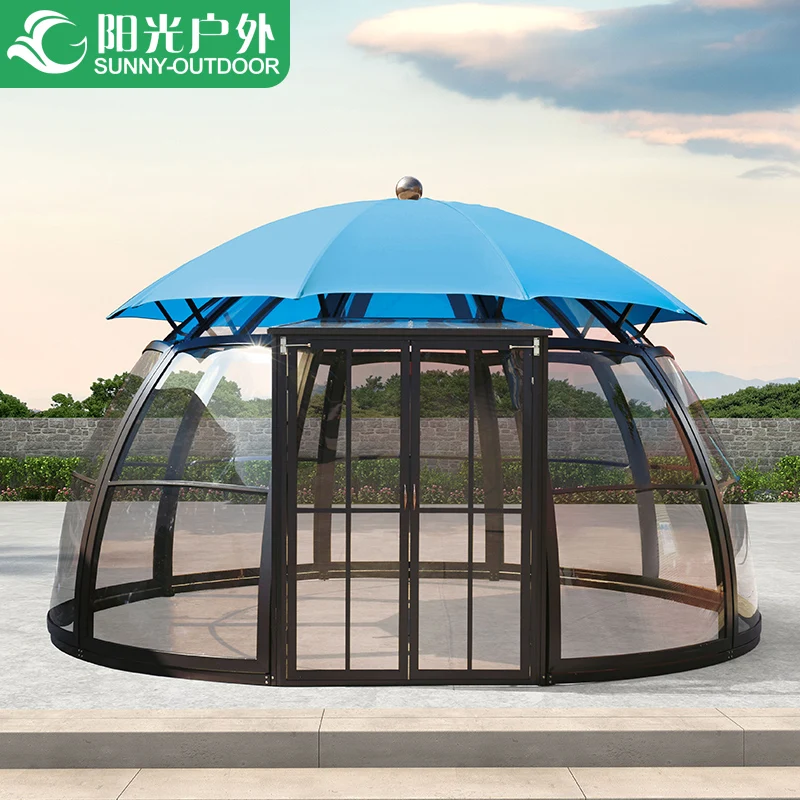 Outdoor sun room Aluminum pergola tent Large villa courtyard terrace Assembly house garden large awning