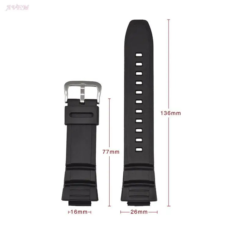 Watch Band for Casio MCW-100H/110H/W-S220/HDD-S100  WV-200/AE-2000/2100 Resin Strap 16mm Watch Accessories Silicone Strap