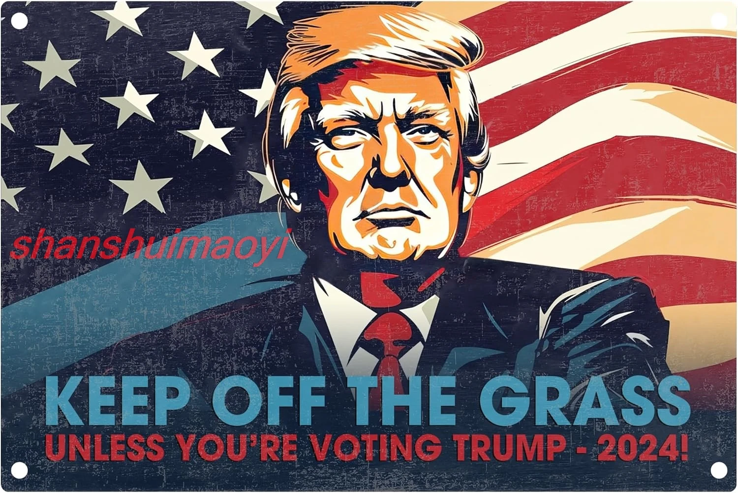 shui rd Sign Maga 2024 - Trump 2024'ü Oy Vermemedikçe Çimi Koruyun, Amerika'yı Yeniden Harika Hale Getirin, 18x12 İnç, 1 adet