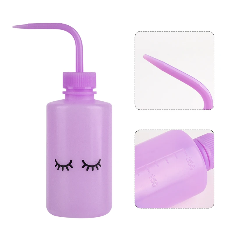 250 ml Lash Logo Falsche Wimpern Reinigung Flasche Gebogene Auslauf Reiniger Gießkanne Augenbraue Entferner Waschen Flasche Make-Up-Tools