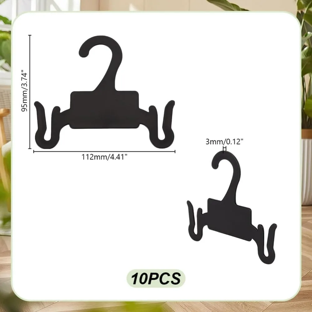 10Pcs Plastic Sandal Hangers 4.4x3.7Inch Black Slipper Holder Shoe Rack for Flip Flops Small Shoe Hooks Hanging Rack Shoe