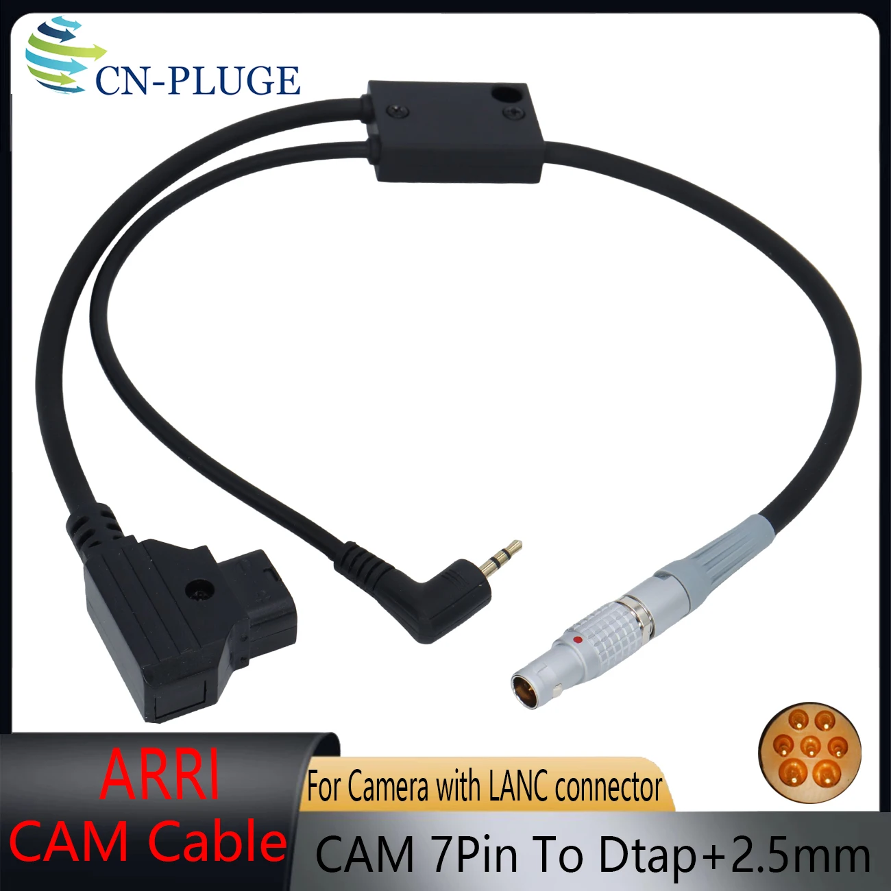 

ARRI Cforce RF Motor CAM (7p) To Sony CineAlta BURANO/FX9/Canon C300 C500 Camera ， Dtap and LANC 2.5mm Power And SUN/STOP Cable