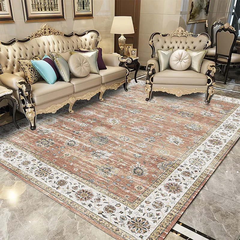 VIKAMA Tribal Rug Summer Tropical Area Rugs Wine Red Traditional Boho Vintage Rug Carpet for Bedroom Dining Living Room Mat