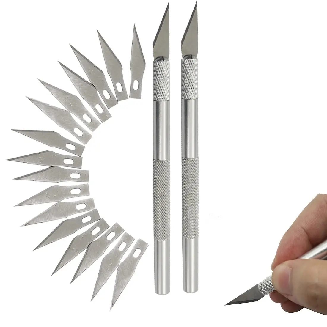 

Sharp Durable Carving Pen Knife Set Precision Metal for Seal Cutting Paper Cuttings Fine Engraving Art Making Non-Slip Repair