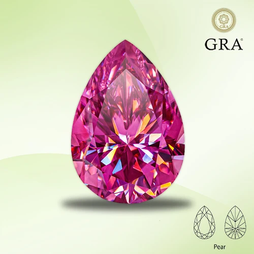 모이사나이트 다이아몬드 핑크 컬러 배 컷 랩 생성 원석, DIY 반지 목걸이 귀걸이, GRA 인증 주요 재료  Best5