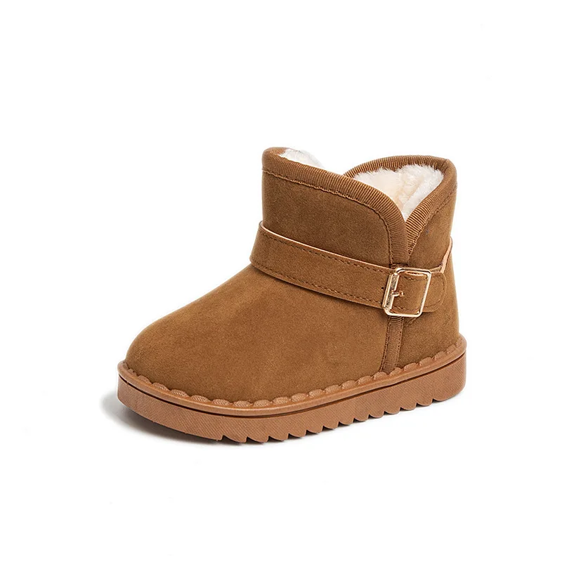 Children Winter Soft-Soled Cold-Proof Cotton Boots Baby Kids Winter Outdoor Boys Girls Fleece Non-Slip Snow Boots High-Top Shoes