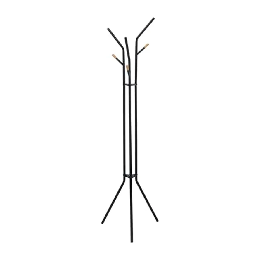 

Cali Tripod Freestanding Metal Coat Tree Rack with 6 Hooks for Entryway Living Room Bedroom Office Black