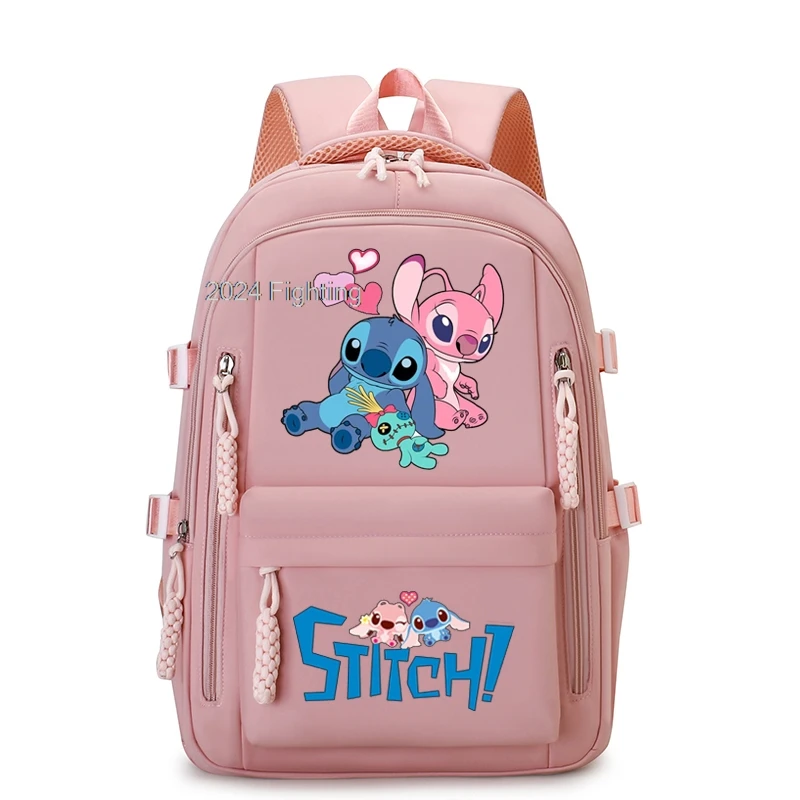 Lilo & Stitch Girls Plecak Torby szkolne dla nastoletnich dziewcząt Wiele kieszeni Nowy plecak Kawaii Kobiety Harajuku Śliczne Mochilas