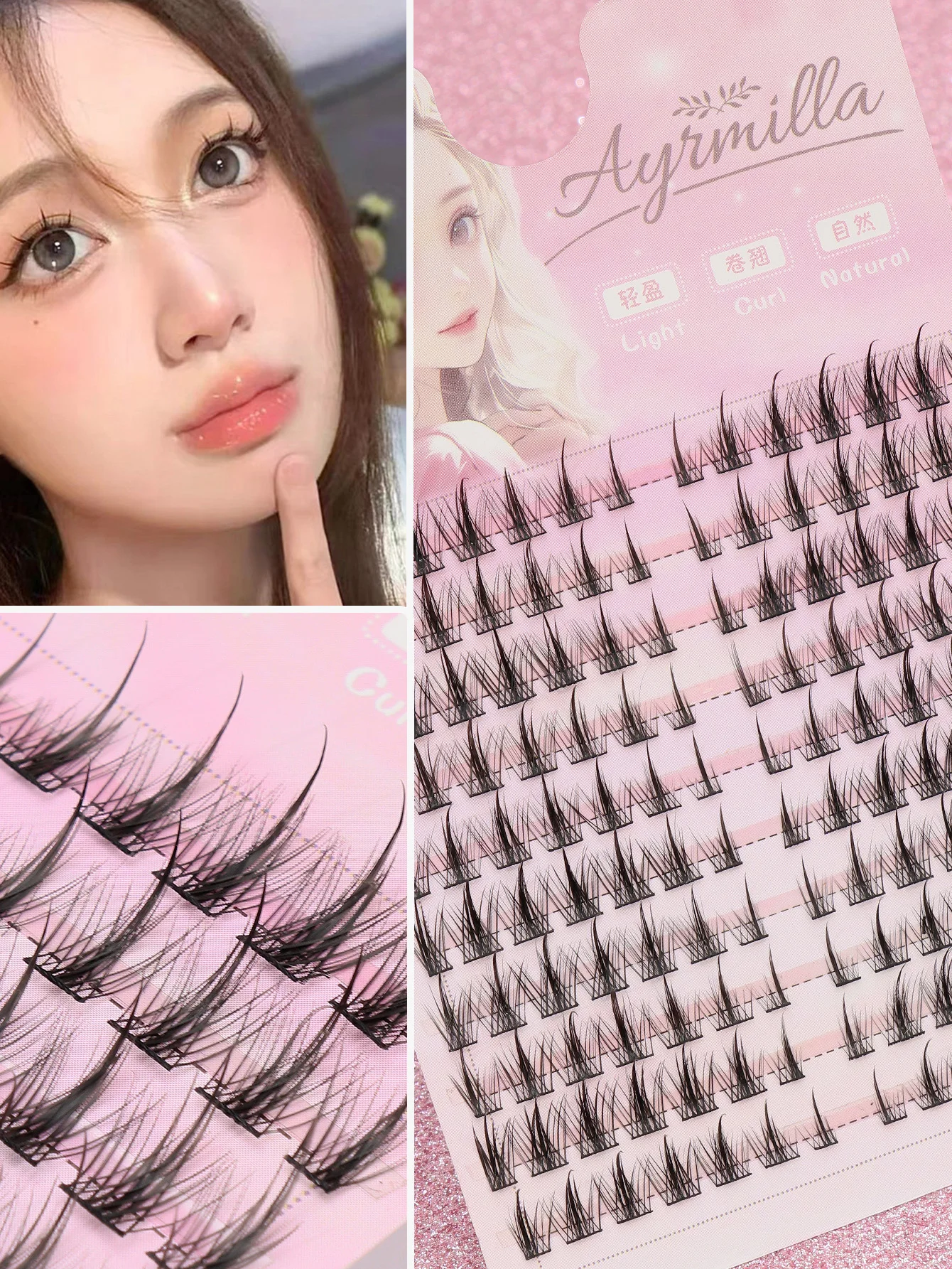 C curl 60-200clusters Eyelashes Extension Cluster 3D Mink Lashes Individual Full Lashes Natural Look 8-16MM False Lashes