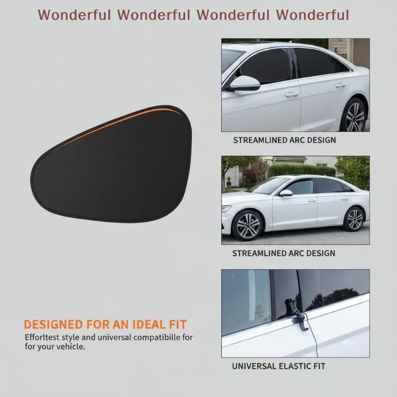 Car Window Sun Shade Curtain Set 4PCS Electrostatic UV Protection Side Visors for Pet Road Trips