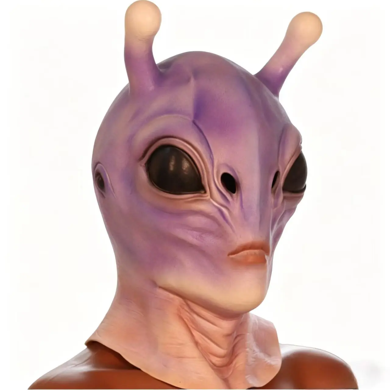 

Alien Mask with Antennae Full Head Latex Mask Halloween Party Masquerade Costume Prop Scary Cosplay Accessories