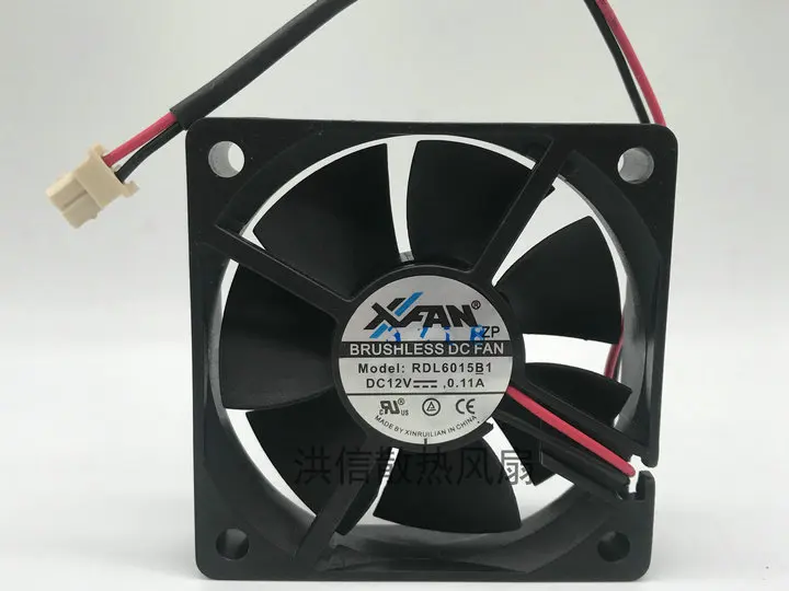 Freight free original XFAN RDL6015B1 DC12V 0.11A 6015 6CM silent cooling fan