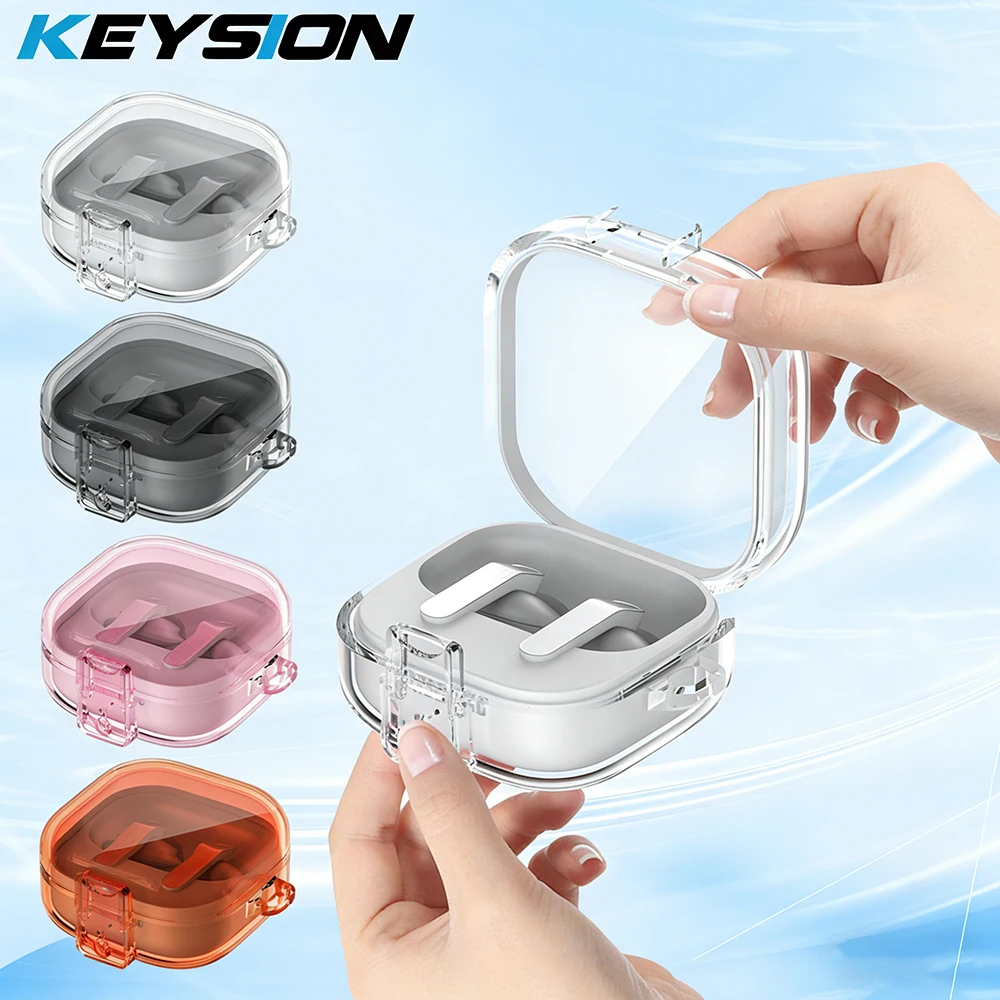 

Прозрачный жесткий чехол KEYSION из поликарбоната для наушников Samsung Buds4 Pro с защитой от ударов и выдвижным механизмом для Galaxy Buds 4 Pro