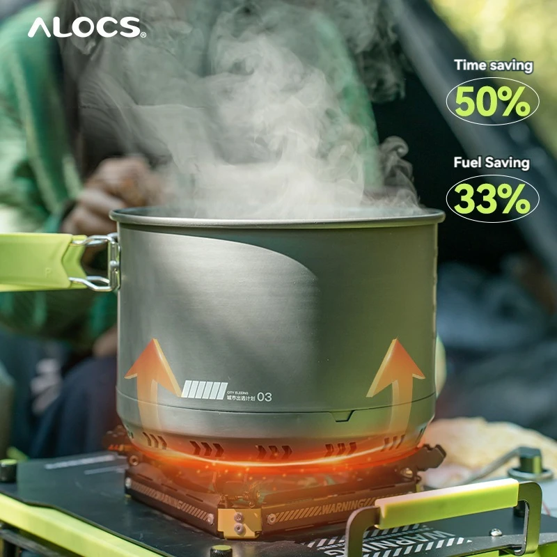 ALOCS Camping Cookware Set, Outdoor Stove, Kettle,Frying pan, Picnic Equipment, Complete Set of Cookware