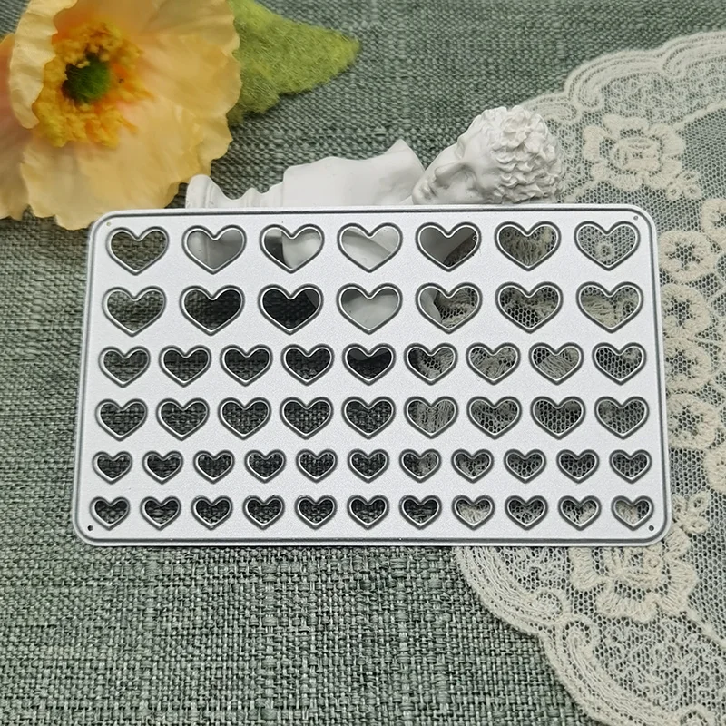 Heart Shaped Backgroun Metal Cutting Dies Embossing Handicrafts Mold Scrapbook Paper Craft Knife Mould Blade Punch Stencils Dies
