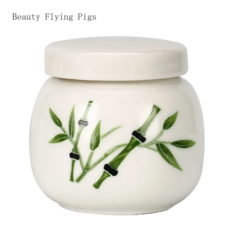 6.2x6.3cm Ceramic sealed tank ointment and cream tank lotion bottle pill tea storage tank sugar coffee tea containers