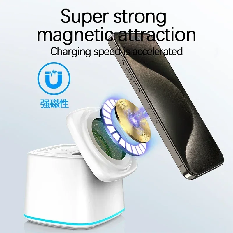 3 in 1 Magnetic Wireless Chargers Station Fast Charging Portable Cradle For Maxsafe iPhone 14 13 12 Pro Max Airpods Apple Watch8 view 4