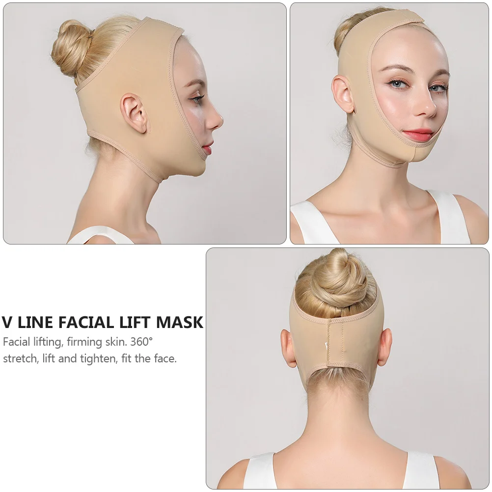 قطعة واحدة من قناع شد الوجه القابل للتنفس، يدعم الذقن، حزام تشكيل رفيع، حزام شد الوجه قابل لإعادة الاستخدام، خفيف الوزن