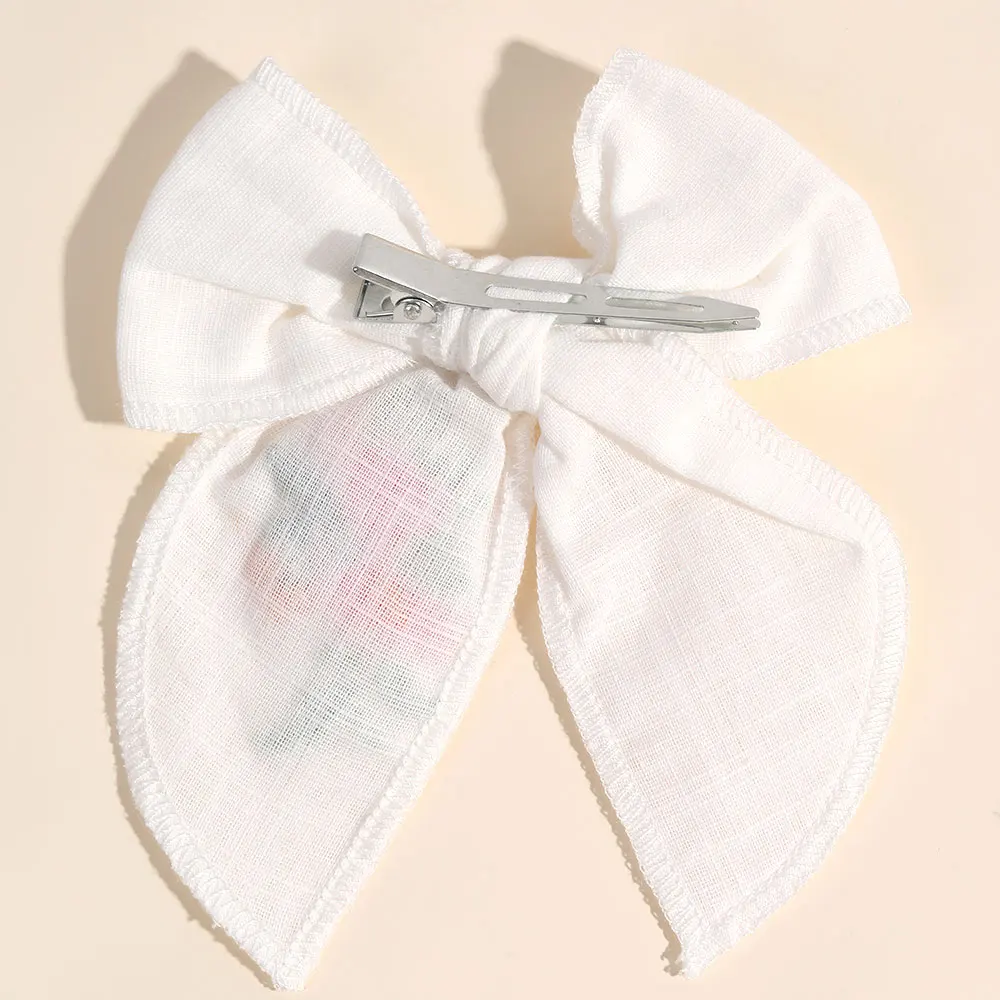 Fashion Embroidery Girls Bowknot Hair Clips Kids Flower Bow Hairclip Ribbon Barrettes Headwear Korean Hair Accessories