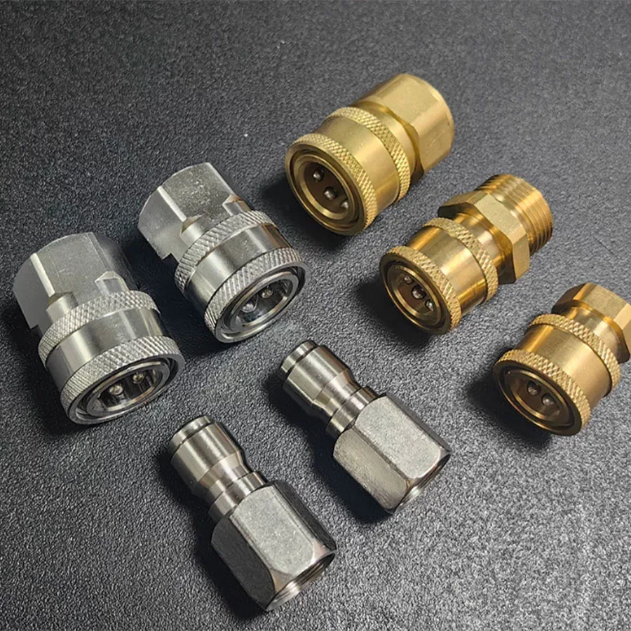 

3/8 stainless steel joint high-pressure cleaning vehicle machine quick plug water gun pipeline connection 3 minutes M14M18