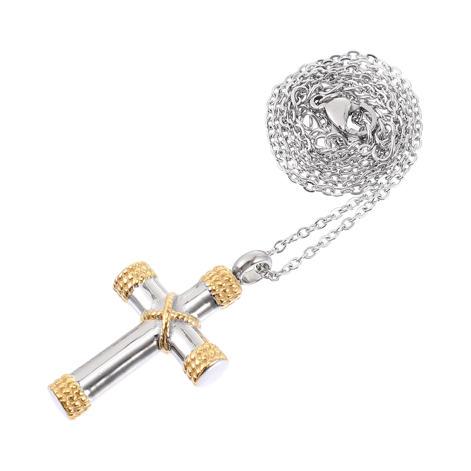 

Cinerary Pendant Necklace for Pet Ashes Cross Urn Jewelry Titanium Steel Memory Pendant Non-Stain Portable Ash Storage Decor