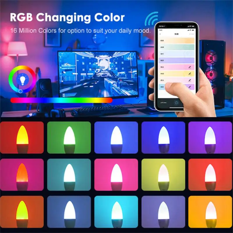 Умная Светодиодная лампа XiaomiTuya Zigbee RGB CCT E27, E27, 5 Вт