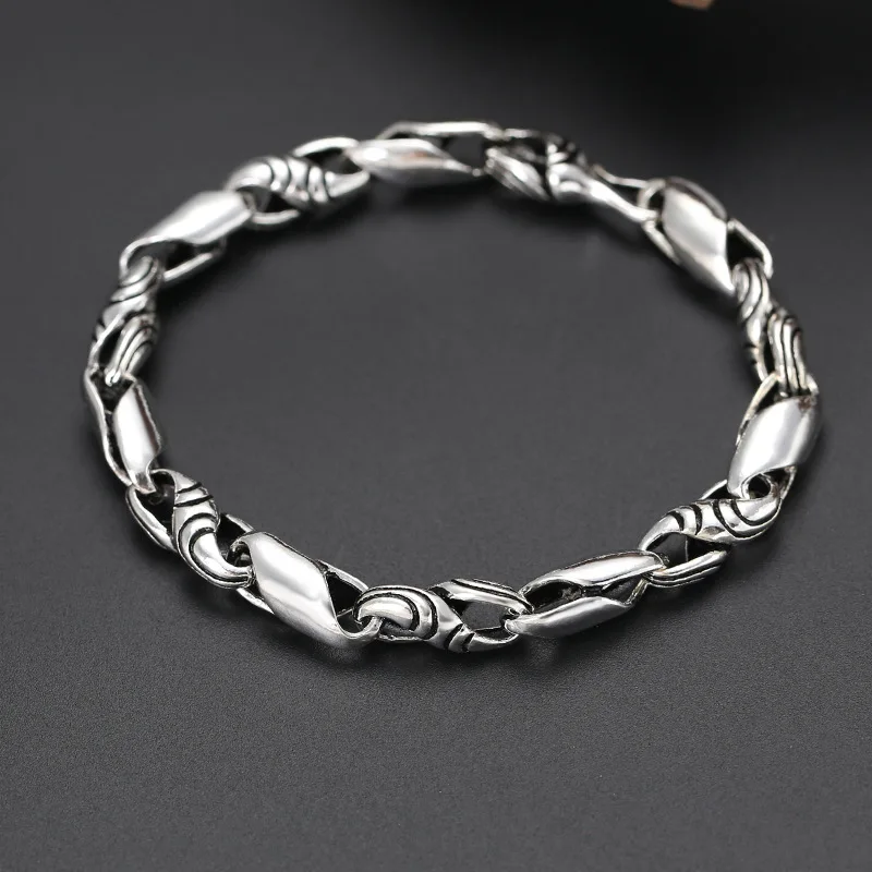 

s925 sterling silver ornament creative Korean version Thai silver men's bracelet fashion fashionmonger personality hand jewelry