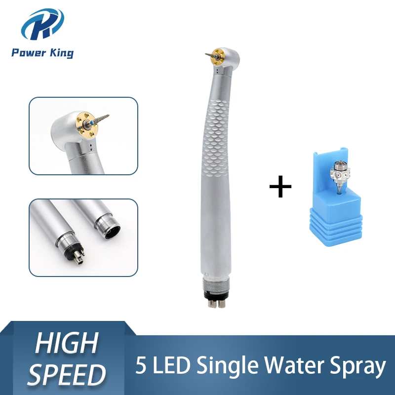 Dental Handpiece Push Button High Speed Turbine 5 LED Light with Water Spray 1PCS Cartirdge Rotor NSK Type Kit High Rotation Pen