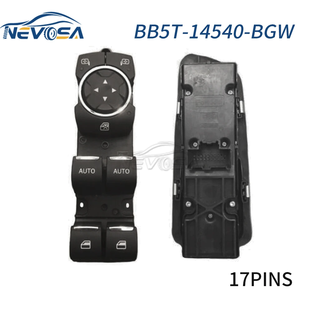 NEVOSA BB5T-14540-BGW Car Power Window Switch Button For Ford Explorer 2011 2012 2013 2014 2015 17pins