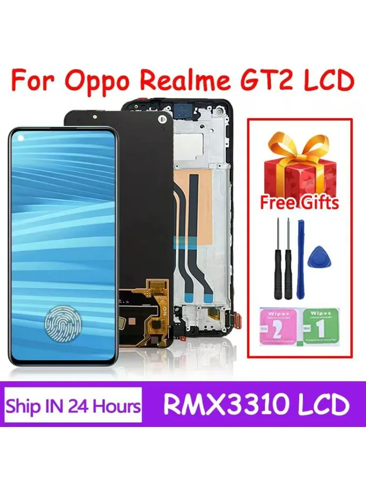 6,62-calowy wyświetlacz AMOLED do telefonu Oppo Realme GT2 (modele RMX3310, RMX3312, RMX3311), wraz z ekranem dotykowym i ramką wyświetlacza. — zdjęcie produktu 7