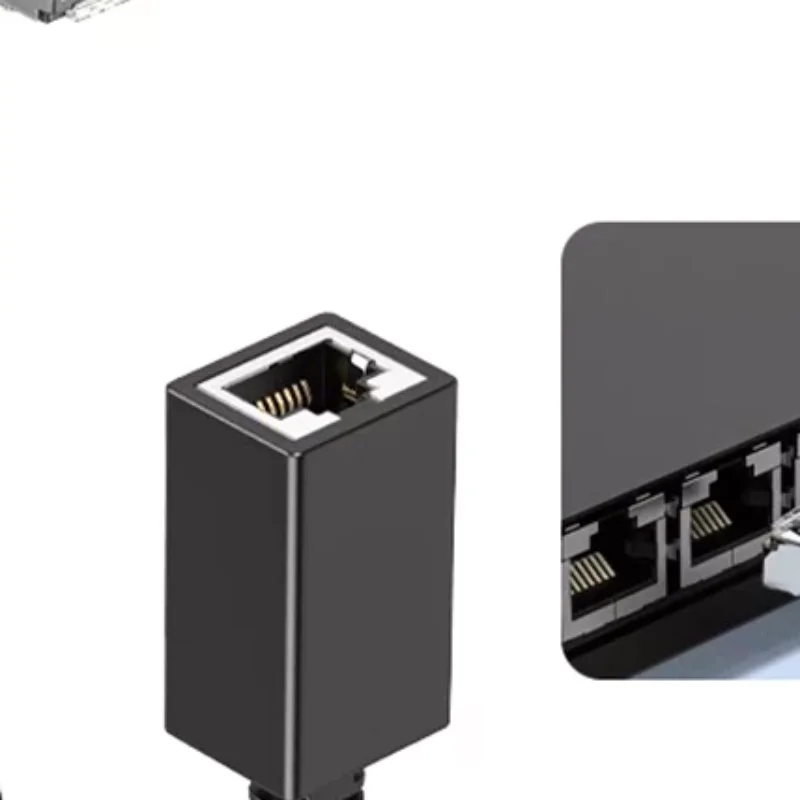 90 Degree CAT7 Network Extension Cable Flat Ultra 10G Right /Left Angle Elbow Network Wire RJ45 Male To Female Adapter Cord
