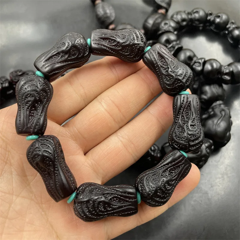 Black Pixiu Bracelet Artificial Honey Wax Money Bag Hand String 3D Cabbage Hand String jade bracelet bangle bangles
