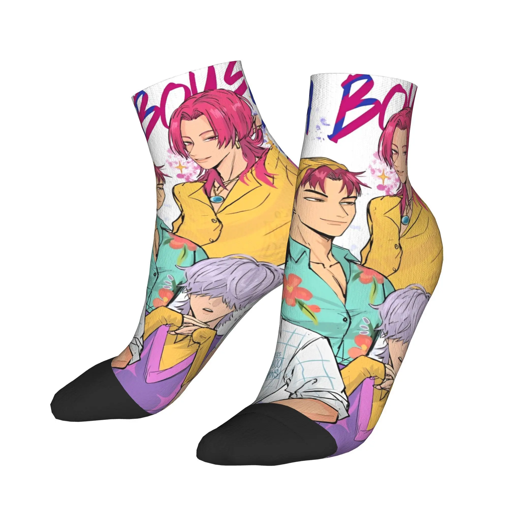 

KPop Demon Hunters Socks Spring Saja Boys Ankle Socks Gothic Men Soft Breathable Socks Design Running Sports Non Slip Socks