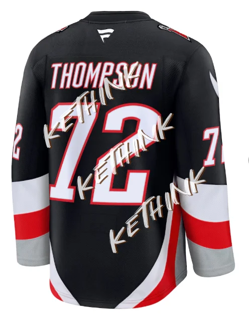 الرجال ربيع الخريف Rasmus Dahlin الأسود الجاموس صابر كم طويل الهوكي جيرسي عادية مستديرة الرقبة المطبوعة بلوزات مرنة مناسبة #2