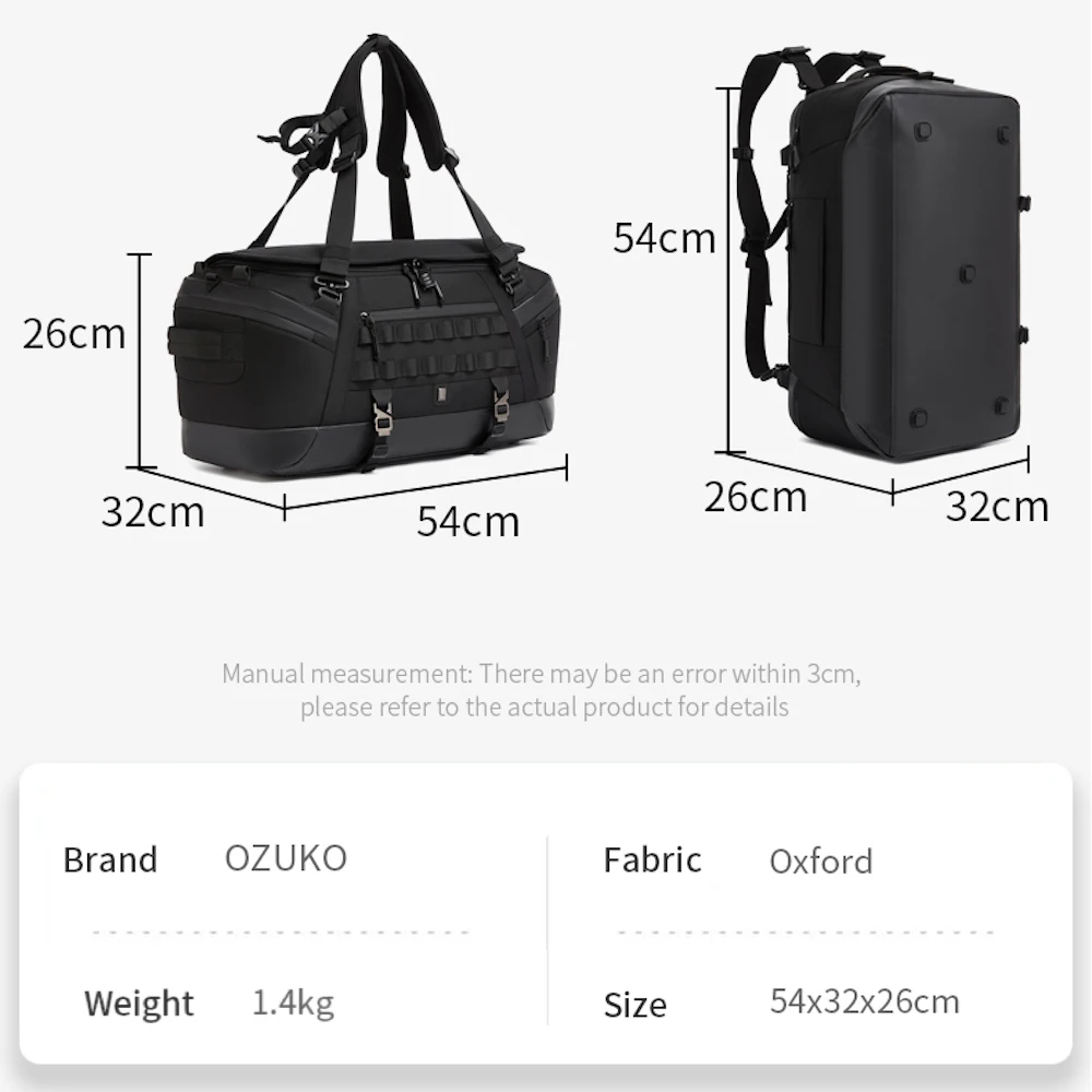 9903 Large capacity waterproof gym sports bag shoe compartment 3 in 1 multi-functional aircraft portable duffel bag