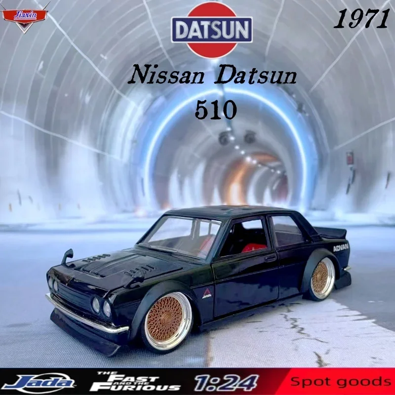 jada Nissan 1971 Datsun Rare Edition Black 1/24 Tokyo Drift Simulation Alloy model ornament collection children's gift