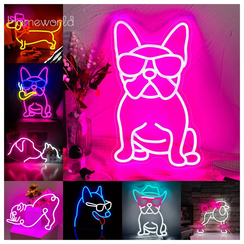 

Neon Led Sign Dog LED Neon Light Sign USB Children's Bedroom Decoration Desk Table Night Light Lamps Birthday Gift