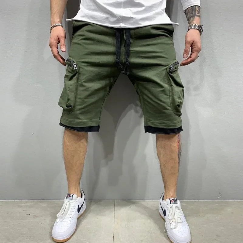 2023 New Summer Loose Shorts Men Jogging Short Pants Casual Fitness Streetwear Men Multi-pocket Sport Casual Hip Cargo Shorts