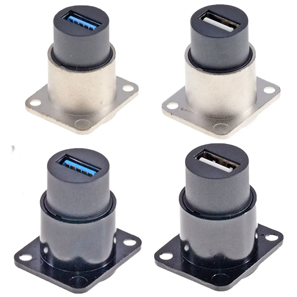 Metal D-Type Panel Mount RJ45 & USB 2.0/3.0 Jack Socket, Industrial Grade, PoE, Hi-Speed, Easy Install Module