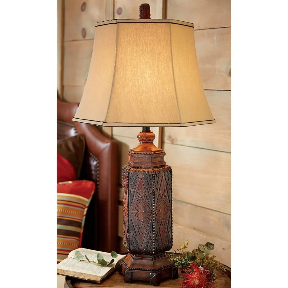 Cordova Southwestern Table Lamp for Cabin, Living Room, Nightstand, Desk - Vintage Rustic Home Décor - 34