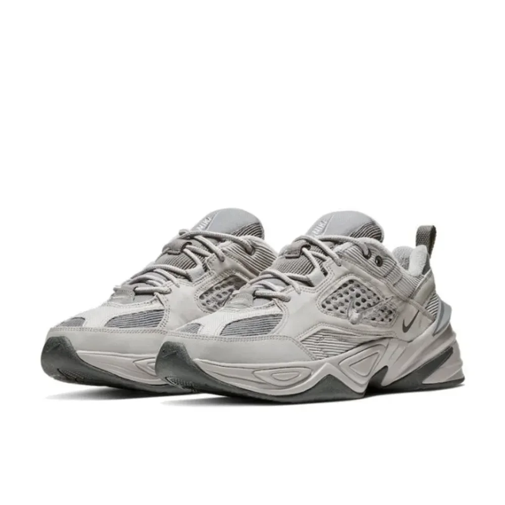 Zapatillas Nike grises M2K Tekno Low para hombre, zapatos clásicos Retro informales voluminosos, zapatillas cómodas acolchadas ligeras de invierno