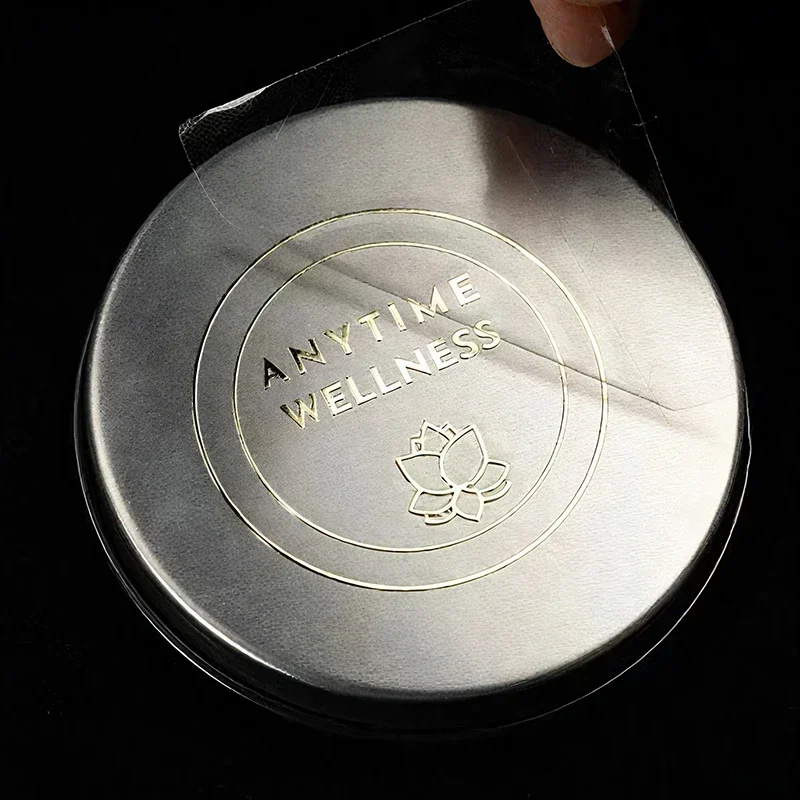 Custom UV Transfer Stickers 100PCs Gold Foil Personalized Name Tags Die Cut Logo Labels for Gift Box Packaging Cup Bottle