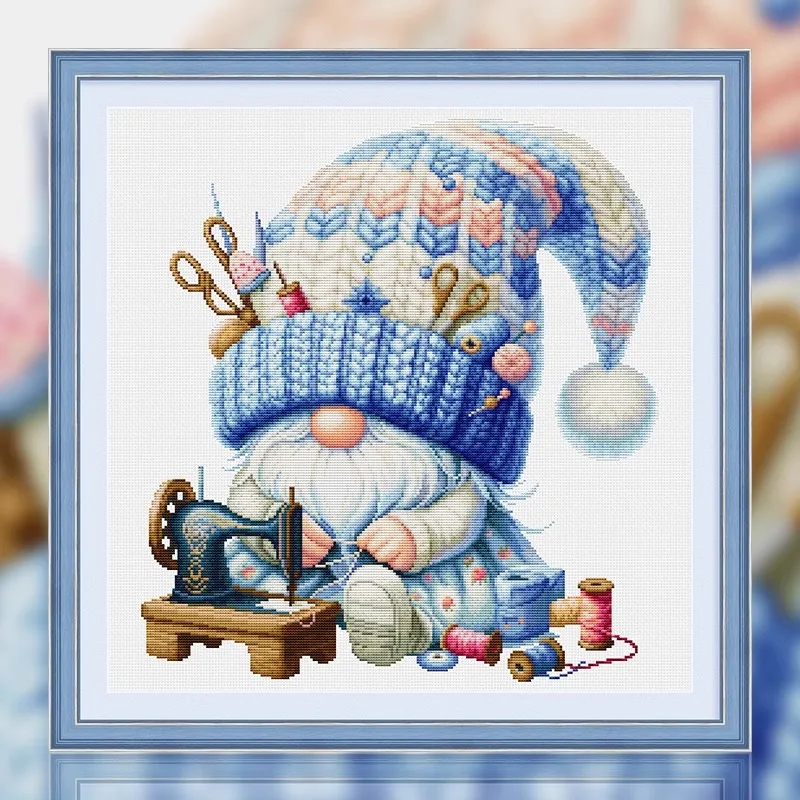 Spring Cross Stitch Kit Tailor dwarf Cute cartoon pattern DIY Embroidery 11CT printed fabric Home wall decoration unfinished kit