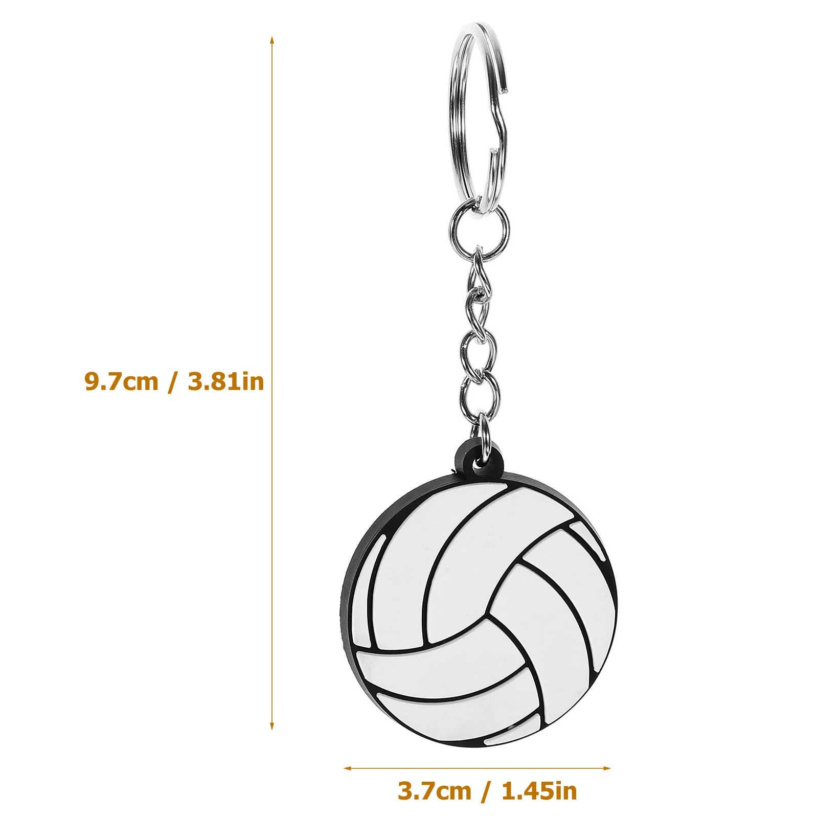 20 Pcs Pvc Volleyball Keychain Party Decoration Pendant Holders Big Bag Metal Ring