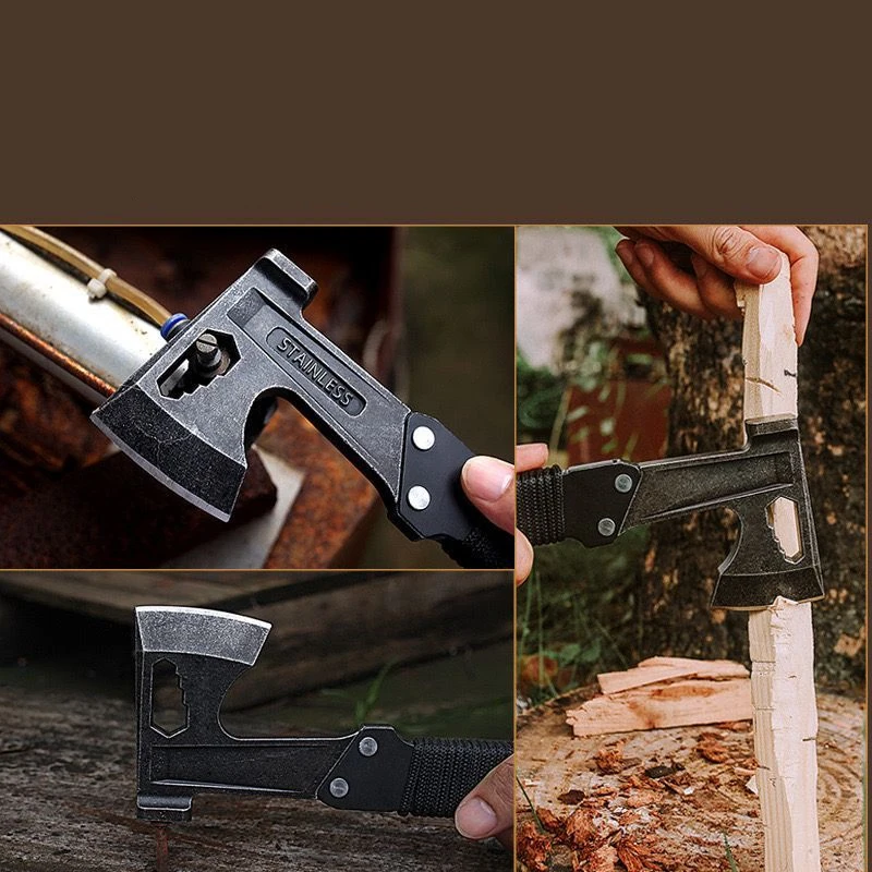 Outdoor Portable EDC Tactical Axe Multifunctional Camping Hammer Vehicle Emergency Window Breaking Tool